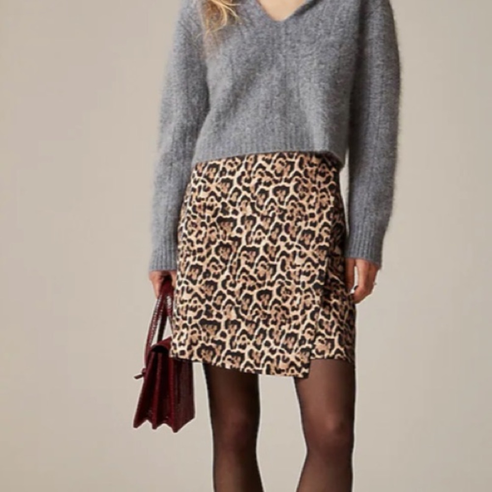 J. Crew Leopard-print wrap skirt